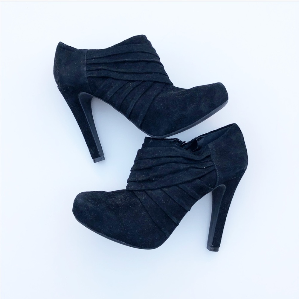 Gianni Bini Black Suede High Heel Booties